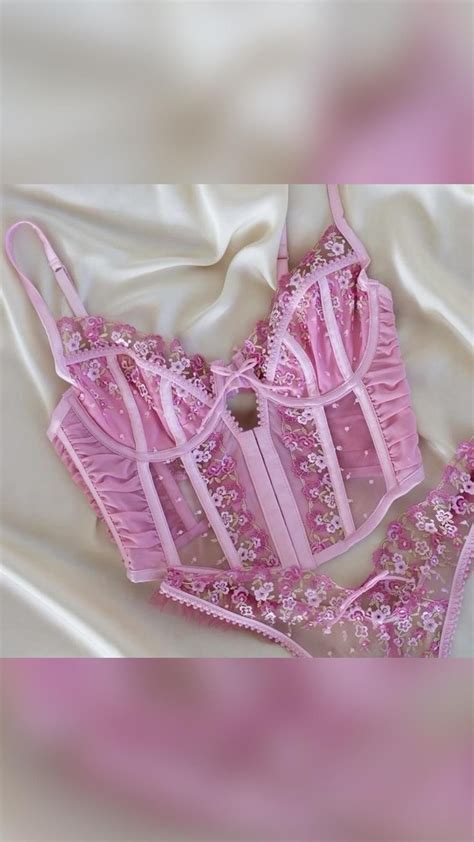 3 Piece Floral Embroidered Ruffle Sexy Underwire Lingerie Set Red Artofit