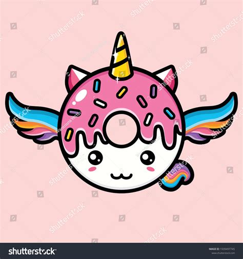 Cute Unicorn Pink Donut Stock Vector Royalty Free 1939497745