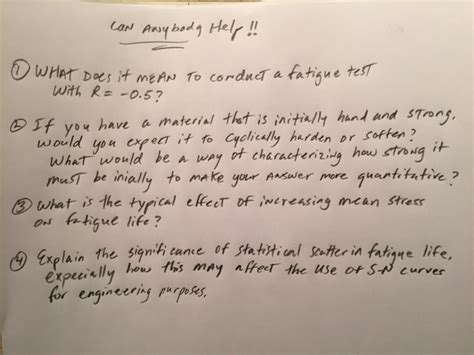 Solved What Does if mean to conduct a fatigue test with R = | Chegg.com 