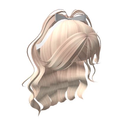 Curly Blonde Ponytail With Bow Roblox