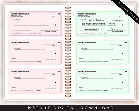 Printable Blank Law Of Attraction Abundance Vision Board Money