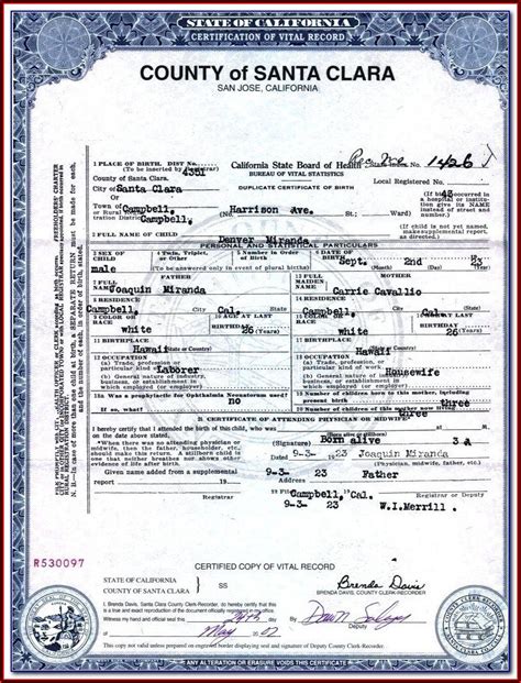 Virgin Islands Birth Certificate