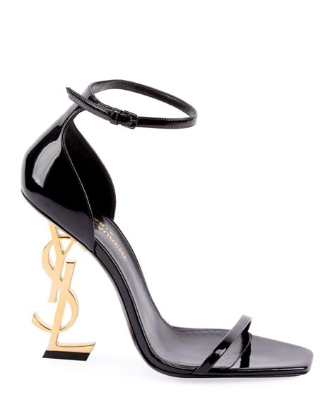 Saint Laurent Opyum Ysl Logo Heel Sandals With Golden Hardware Heels Bridal Shoes Fashion