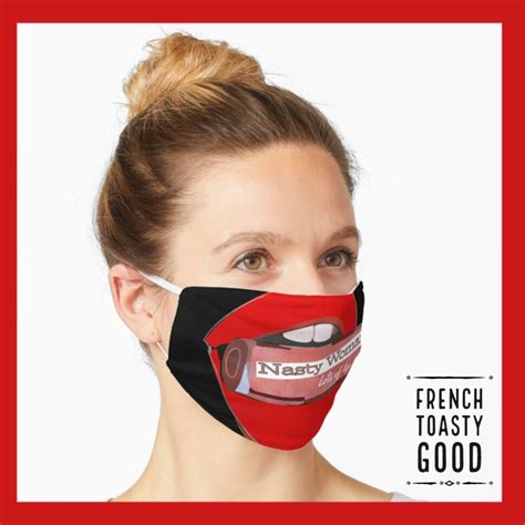 Funny Face Mask Nasty Woman Lips Graphic Face Shield Femme Etsy