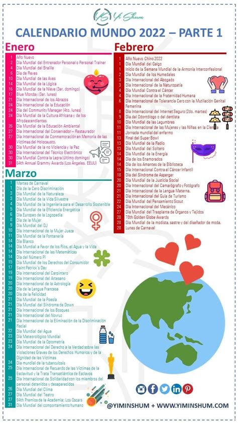 Calendario D As Fechas Y Efem Rides Mundiales E Internacionales