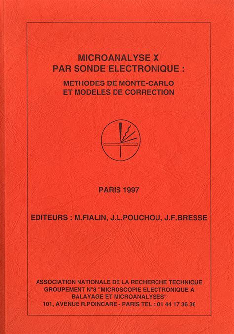 Microanalyse X par sonde électronique Méthodes de Monte Carlo et