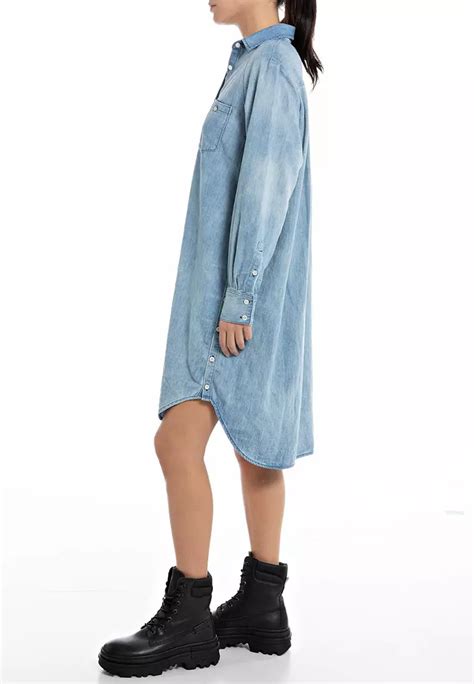 Jual REPLAY REPLAY MIDI SHIRT DRESS IN DENIM Original 2024 ZALORA