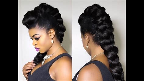 Faux Braided Mohawk On Natural Hair Youtube