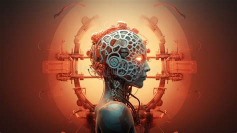 Technology Brain Robot Digital Stock Illustration Illustration Of