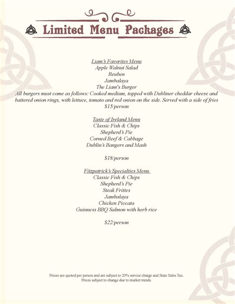 Banquet Menu Ideas