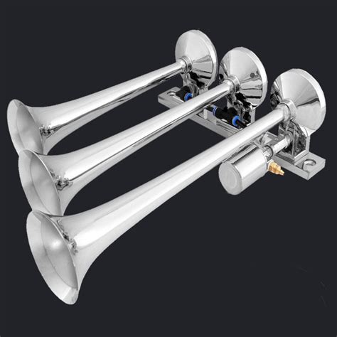 Inline Three Trumpet Whole Chrome Truck Air Horn Hs 1025c