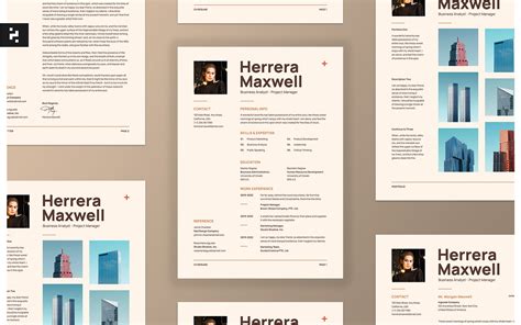 Cv Resume Template Modern Swiss Style