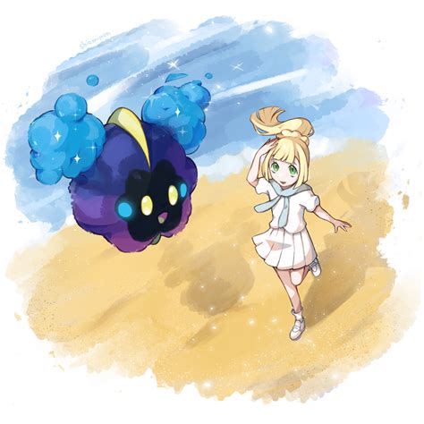 Lillie And Cosmog Pokemon And More Drawn By Shiomipon Danbooru