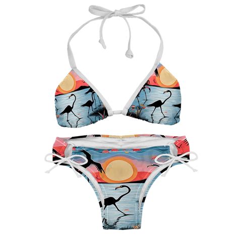 Bathing Suit For Women Womens Bikini Swimsuits String Bikini Xxl Flamingo Lake Mountain