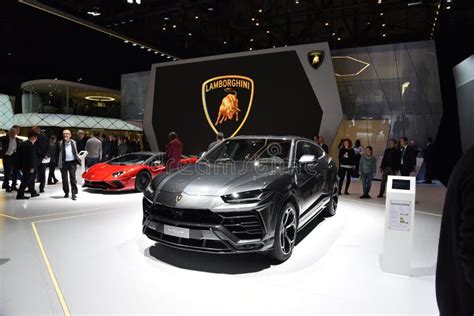 Geneva Switzerland March 06 2018 Lamborghini Urus At GIMS Editorial