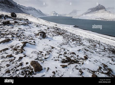 Beautiful winter landscape in Iceland Stock Photo - Alamy