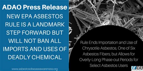 Adao April Newsletter Epa S Chrysotile Asbestos Ban Milestone Global