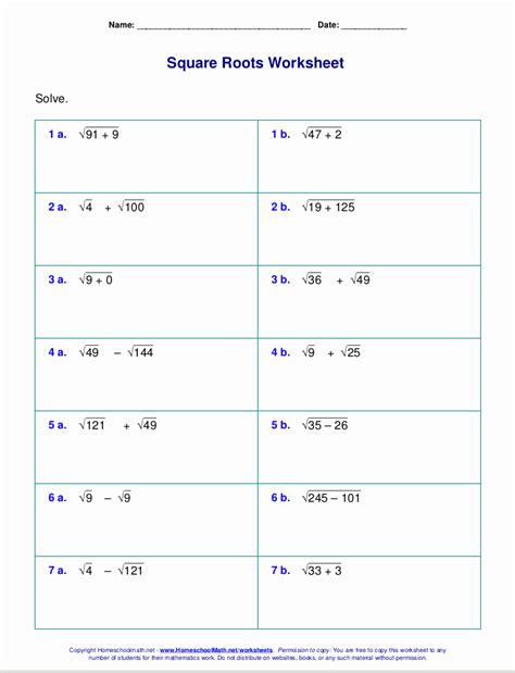 Cube And Cube Roots Worksheet