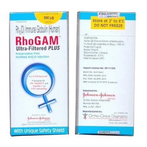 Rhogam Mcg Injection At Rs Piece Rhoclone Injection In