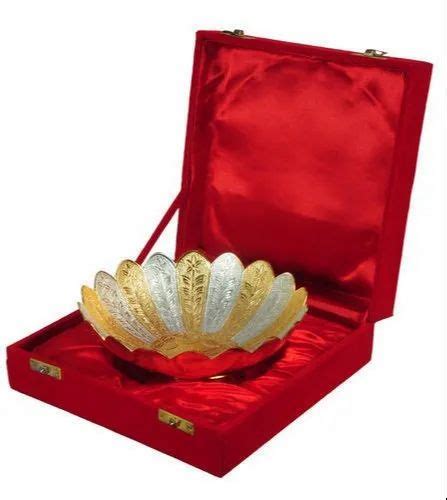 Vipul Crafts Brass Silver And Gold Plated Lotus Bowl Packaging Type