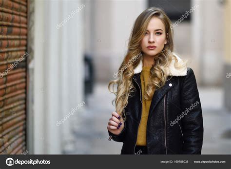 Beautiful Blonde Russian Woman In Urban Background Stock Photo By Javiindy
