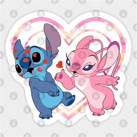 Stitch And Angel Kiss Lilo And Stitch Sticker Sold By Michal