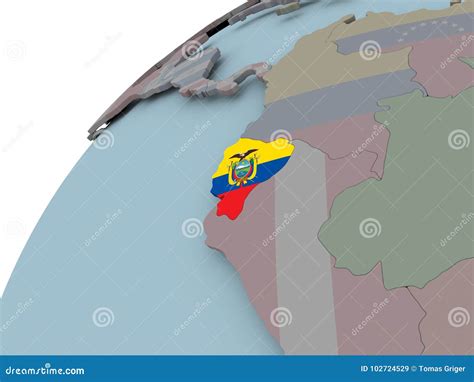 Karte Von Ecuador Mit Flagge Stock Abbildung Illustration Von