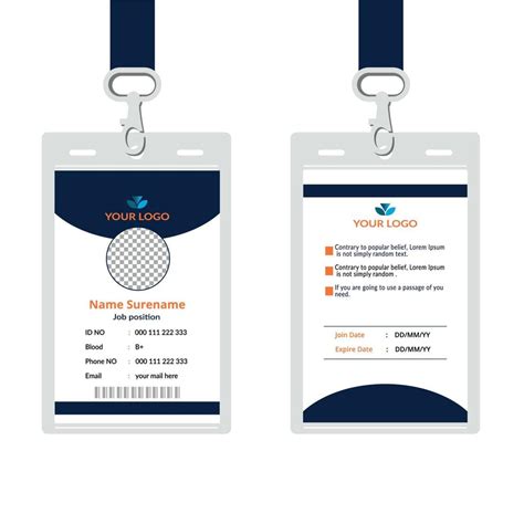 Simple And Clean Id Card Design Template Professional Corporate Id