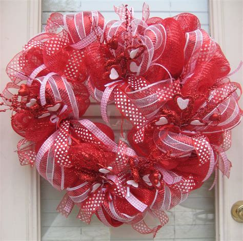 Valentine Wreath Valentine Mesh Wreaths Diy Valentines Day Wreath