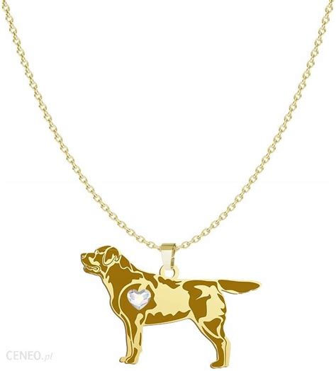 Mejk Jewellery Naszyjnik Złoty Z Labrador Retriever 925 Łańcuszek