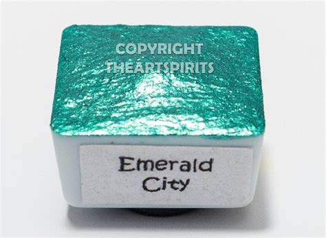 Emerald City Green Metallic Watercolor Handmade Etsy