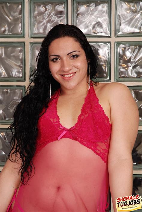 Curly Shemale In Lingerie Jerking Cock In Bath Photo 1 AShemaletube