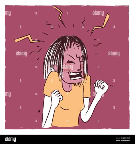 Illustration Of An Angry Woman Stock Photo Alamy