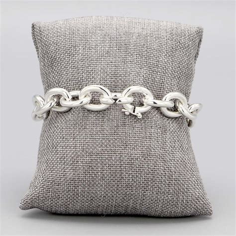 Bracelet maille forçat ronde en argent massif grand modèle