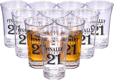 48 Pcs Finally 21 Plastic Shot Glass Bulk 1 4oz Disposable Clear 21 Shot Glass 21st Birthday