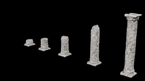 D Model Ruins Pack Pillars Vr Ar Low Poly Cgtrader