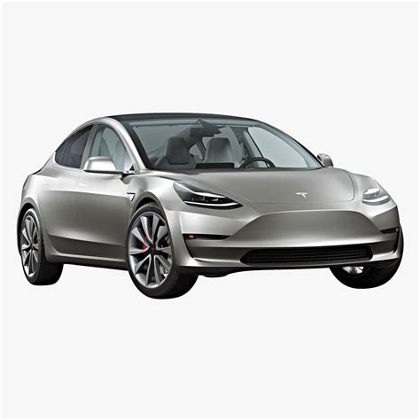 2018 Tesla Model 3 Noir Solide Modèle 3d 99 3ds C4d Fbx Lwo Ma