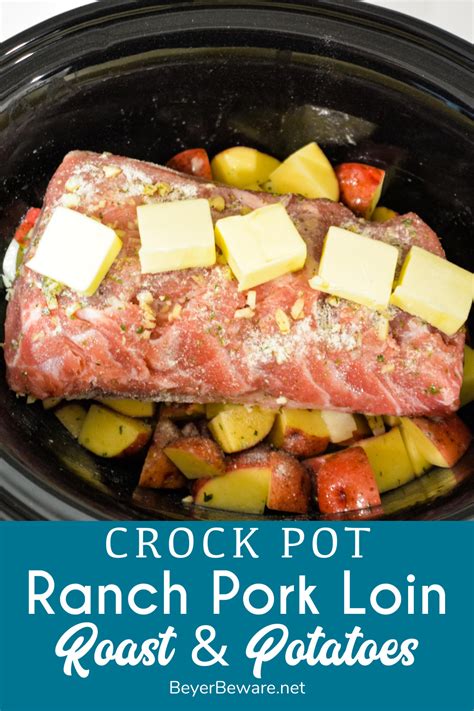 Crock pot pork loin roast and potatoes is an easy dump and go crock pot pot ranch pork loin ...