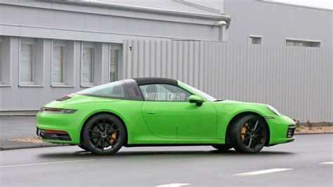 Spied Bright Green 992 Porsche 911 Targa Tests Near The Nurburgring Automoto Tale