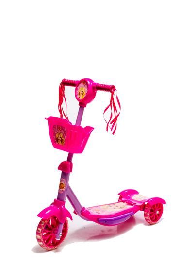 Patinete Rosa Da Barbie Para Crian As Brinquedo Radical Dm Toys