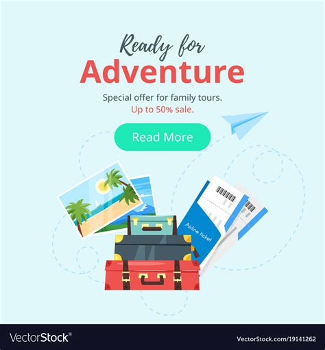 Travel And Tourism Advertisement Banner Royalty Free Vector