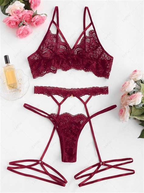 OFF Ensemble De Lingerie En Dentelle Transparente Avec