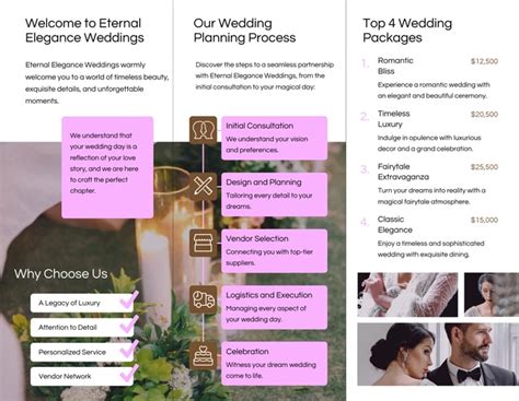 Wedding Tri Fold Brochure Template Venngage