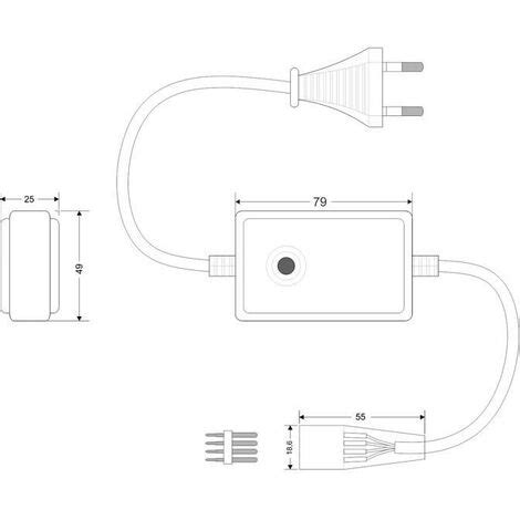 Contrôleur de bande LED 220V RGB 550W 12mm