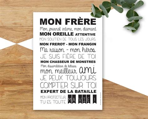 Carte Pour Son Gentil Fr Re Frangin Fr Rot Etsy France