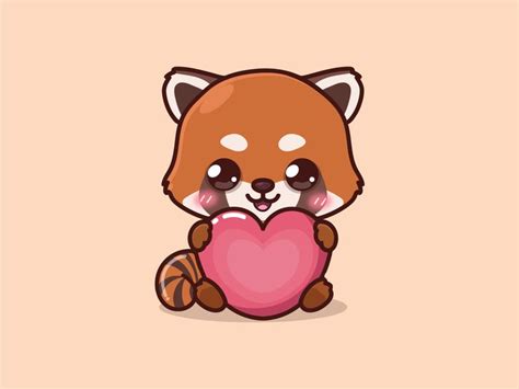 Red Panda With Love Red Panda Cartoon Red Panda Red Panda Cute