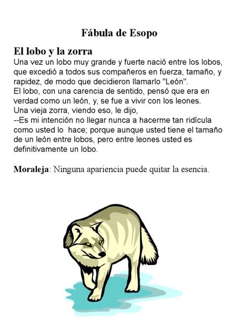 Fabula De Esopo Para Imprimir