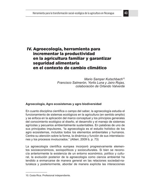 Pdf Agroecolog A Herramienta Para Incrementar La Productividad En La