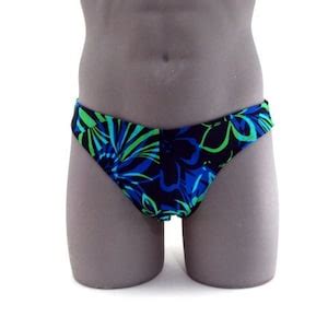 Neon Tropics Print Men Bikini Swimsuit No Drawstring Etsy