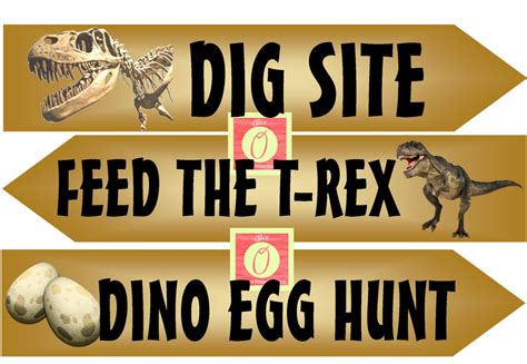 Printable Dinosaur Sign Dinosaur Directional Arrows Dinosaur - Etsy